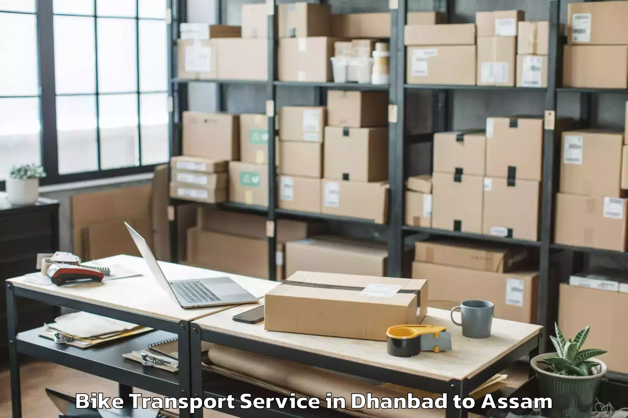 Book Your Dhanbad to Guwahati Airport Gau Bike Transport Today